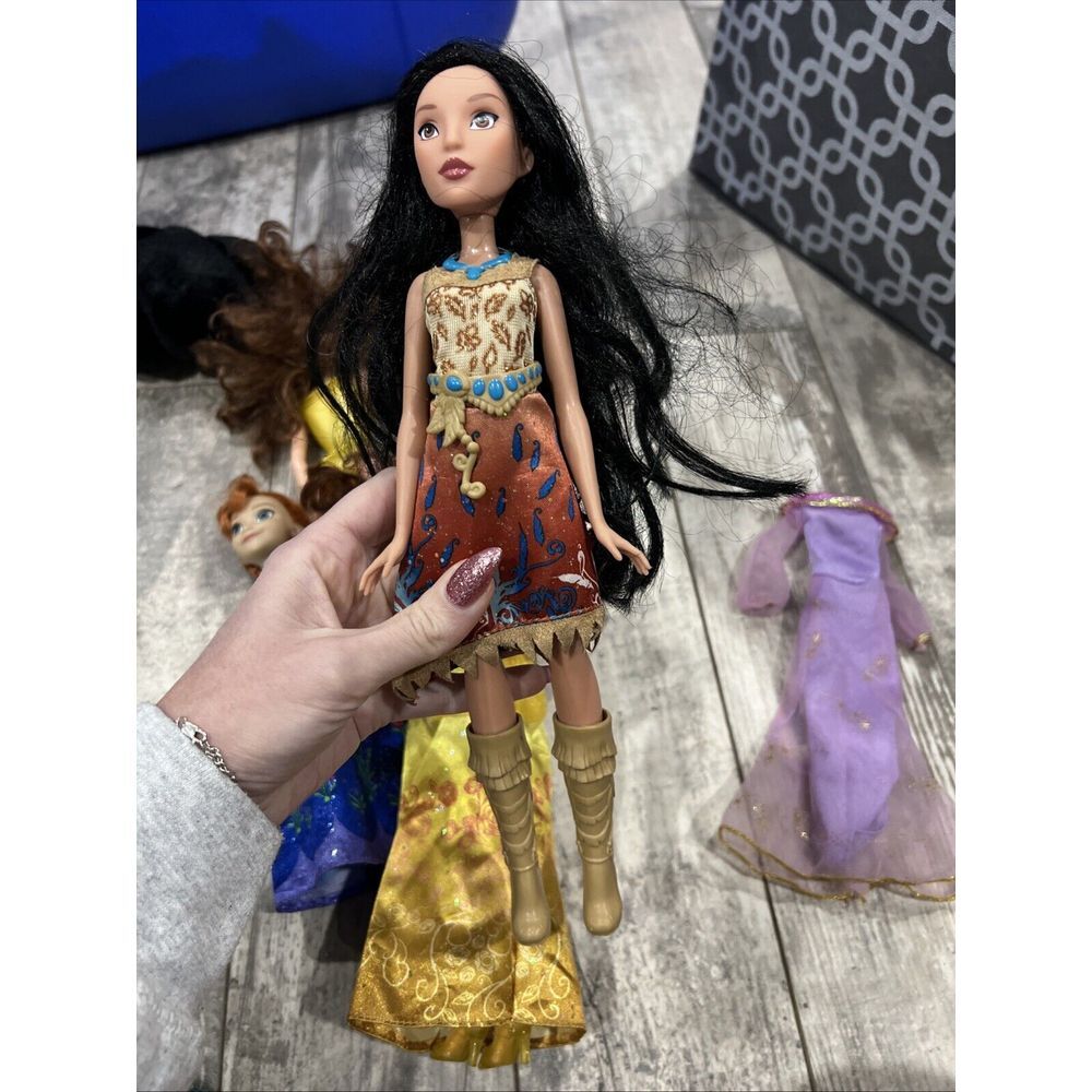 Disney Princesses Barbie Bundle Lot Belle Pocahontas Anna Frozen Princess - Picture 12 of 15